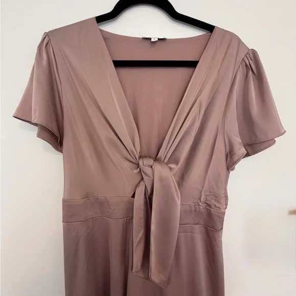 Baltic Born Poppy Satin Tie-Front Midi Dress - Picture 3 of 10